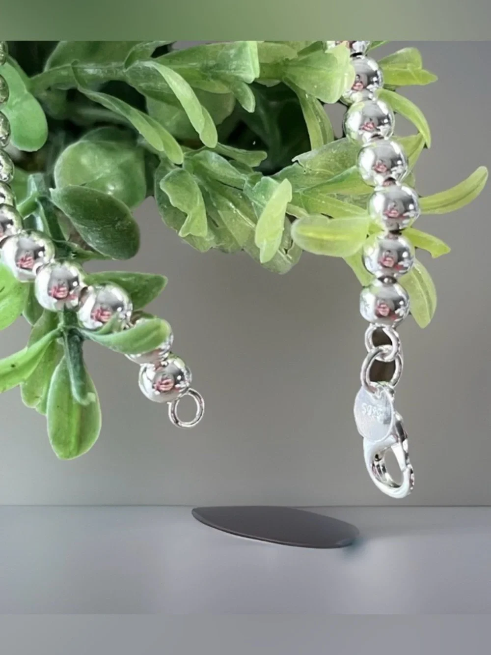 Sterling Silver 925~6MM Beaded Highly Polished~ 8inch Bracelet 🍃🆕🍃